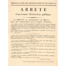 Préfecture du Département du Rhône. Arrêté concernant l'Instruction publique.