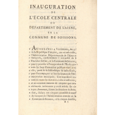 Brochure de l'inauguration de l'École Centrale du Département de l'Aisne. 