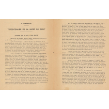 Circulaire du Ministre Secrétaire d'État à l'Agriculture et du Secrétaire d'État à l'Éducation Nationale et à la Jeunesse appelant le corps enseignant à commémorer le tricentenaire de la mort de Sully. 