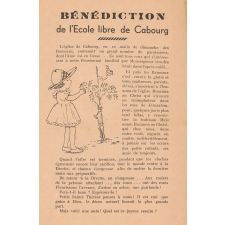 Brochure de la bénédiction de l'École libre de Cabourg. 