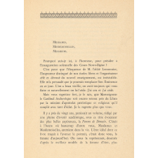 La Femme et le Haut Enseignement, discours d'inauguration des Cours Notre-Dame. 