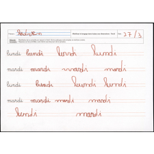 Exercice d'écriture : lundi et mardi