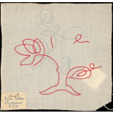 Travail de broderie. 