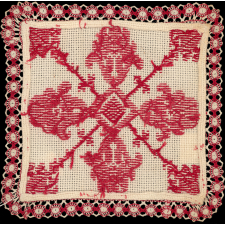 Travail de broderie. Napperon.