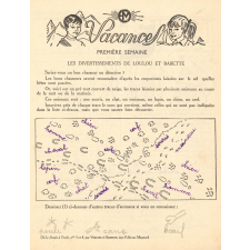 Cahier de vacances avec concours, cours élémentaire 2e année-classe de 9e -8 A 9 ans, N°3 Loulou et Babette font du camping