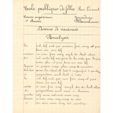 Devoirs de vacances