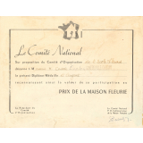 Diplôme-Médaille d'argent du Prix de l'École Fleurie. 