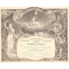Centennial International Exhibition. Melbourne. 1888. Certificate of Award.