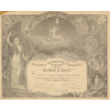Centennial International Exhibition. Melbourne. 1888. Certificate of Award.