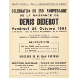 Célébration du 250ème anniversaire de la naissance de Denis Diderot - Vendredi 25 Octobre 1963.