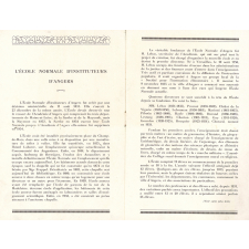 Programme des cérémonies du centenaire de l'École Normale d'Instituteurs d'Angers. 