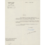 Lettre notifiant l'obtention de la Croix de Chevalier des Palmes Académiques. 