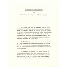Brochure de présentation du film La République nous enseigne, commémorant le centenaire de l'École Publique. 