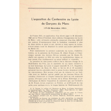 Brochure sur l'exposition du centenaire du Lycée de Garçon du Mans.