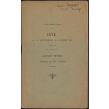 Lycée Jeanne d'Arc. Fête du 25e anniversaire de sa fondation. Allocution Prononcée par Mlle Vennin, Directrice.