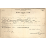 Arrêté d'Institution de Vincent Varlet comme instituteur à Melle (Deux-Sèvres). 