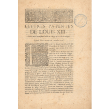 Lettres Patentes de Louis XIII portans permission d'établir un Collège en la ville de Dieppe.