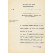 Copie d'une dépêche de M. Degrand, Chargé d'Affaires de France à Bruxelles, n° 74 du 27 octobre 1927, au sujet d'un accord hollando-belge sur les relations intellectuelles.