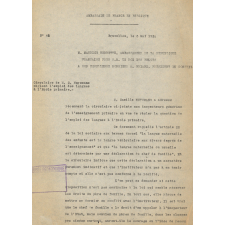 Circulaire de M. C. Huysmans règlant l'emploi des langues à l'Ecole primaire.