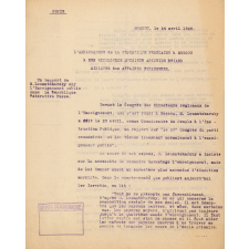 Dépêche de m. l'Ambassadeur de France à Moscou, au sujet de l'organisation de l'enseignement public en URSS.