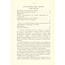 Ecole internationale de Genève. Rapport pour la 4e année scolaire. 1927-1928.