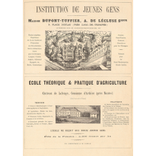 Institution de jeunes gens. Maison Dupont-Tuffier, A. de Lécluse successeur. École théorique et pratique d'agriculture.