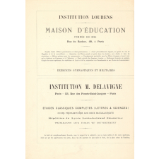 Institution Loubens. Institution M. Delavigne.