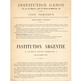 Institution Ganot. Institution Argentié.