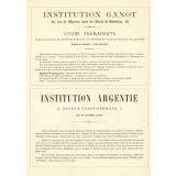Institution Ganot. Institution Argentié.