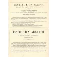 Institution Ganot. Institution Argentié.