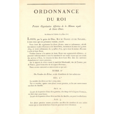 Ordonnance du Roi portant organisation définitive de la Maison Royale de Saint-Denis. 