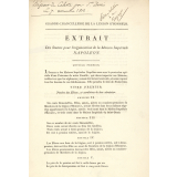 Extrait des Statuts pour l'organisation de la Maison Impériale Napoléon.
