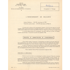 L'Enseignement en Bulgarie.