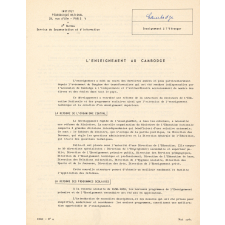 L'Enseignement au Cambodge.