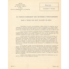 Du perfectionnement des méthodes d'enseignement dans l'école de huit classes en URSS.