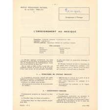 L'Enseignement au Mexique.