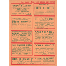 Sous-main souvenir 1967 - Bureau de Renseignements Scolaires Schola-Vox.