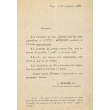 2 circulaires informant de la rentrée des classes. 
