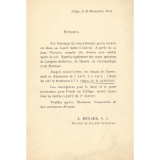 2 circulaires informant de la rentrée des classes. 