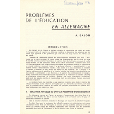 Problèmes de l'éducation en Allemagne.