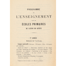 Programme de l'enseignement dans les écoles primaires du canton de Genève.