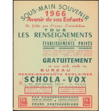 Sous-main souvenir : 1966 : Avenir de vos Enfants