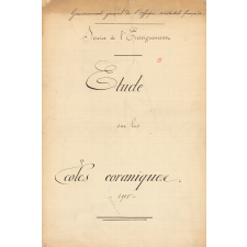 Gouvernement général de l'AOF. Etude sur les Ecoles coraniques. 