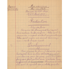Cahier d'examens, résultats