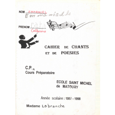 Cahier de chants et de poésies