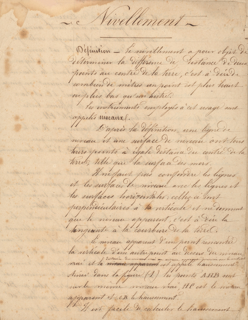 Cahier de Nivellement
