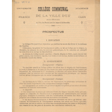 Collège communal de la ville d'Eu. Prospectus.
