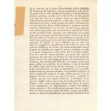 Arrest du Conseil d'État du Roi concernant l'École Royale gratuite de Dessin.