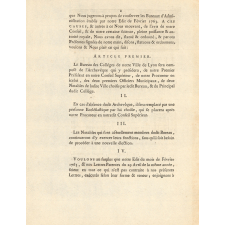 Lettres Patentes du Roi, concernant l'administration des Collèges dans le ressort du Conseil Supérieur de Lyon.