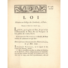 Loi relative au Collège des Lombards, à Paris.